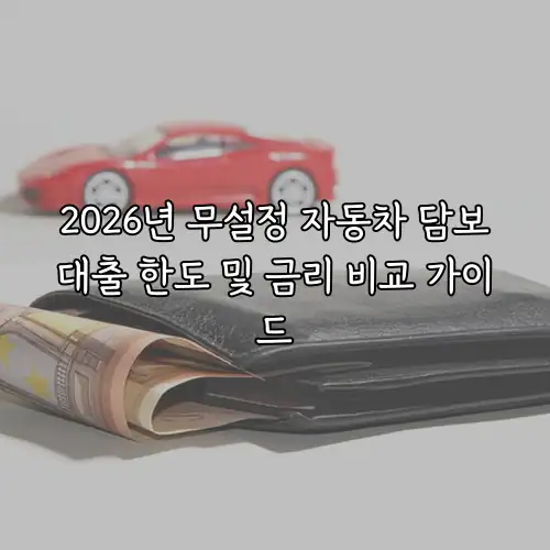2026년 무설정 자동차 담보대출 한도 및 금리 비교 가이드