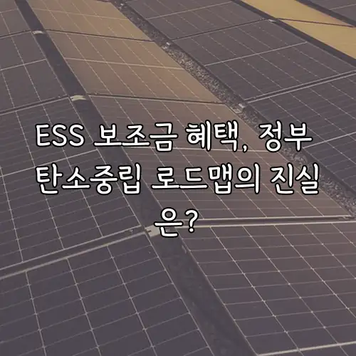 ESS 보조금 혜택, 정부 탄소중립 로드맵의 진실은?