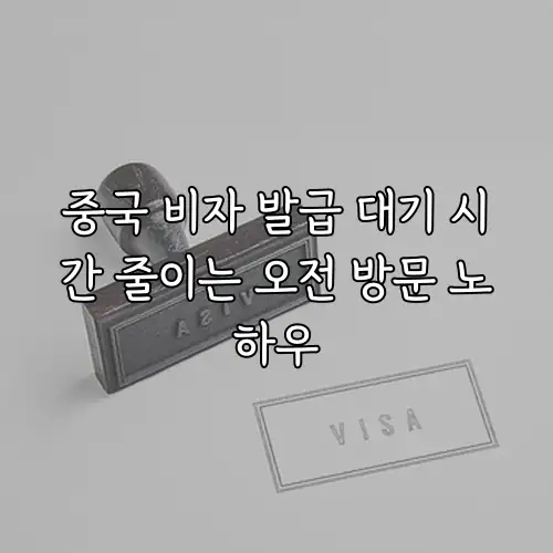 중국 비자 발급 대기 시간 줄이는 오전 방문 노하우