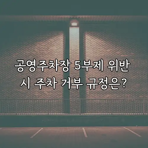 공영주차장 5부제 위반 시 주차 거부 규정은?