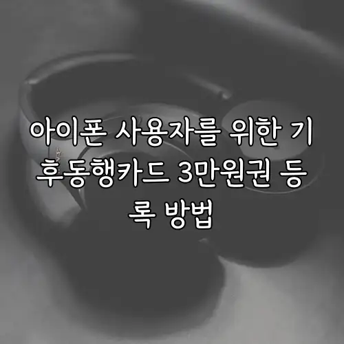 아이폰 사용자를 위한 기후동행카드 3만원권 등록 방법