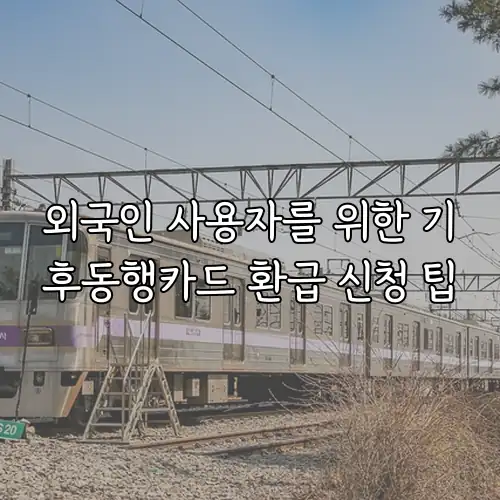 외국인 사용자를 위한 기후동행카드 환급 신청 팁