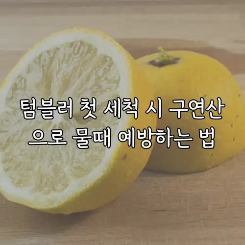 텀블러 첫 세척 시 구연산으로 물때 예방하는 법