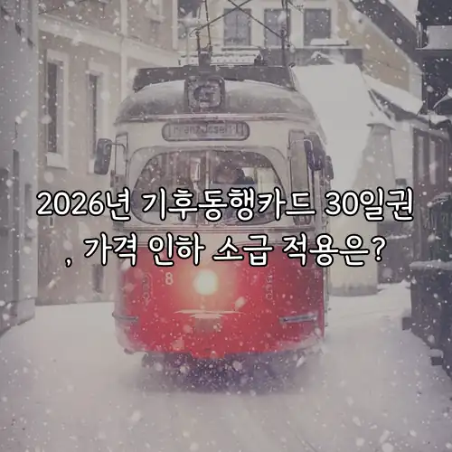 2026년 기후동행카드 30일권, 가격 인하 소급 적용은?