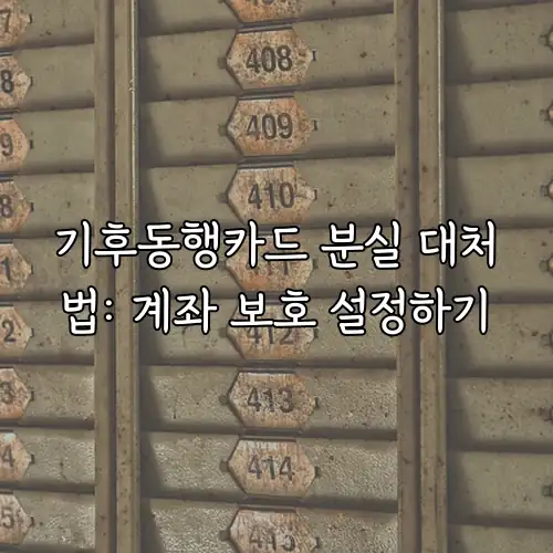 기후동행카드 분실 대처법: 계좌 보호 설정하기