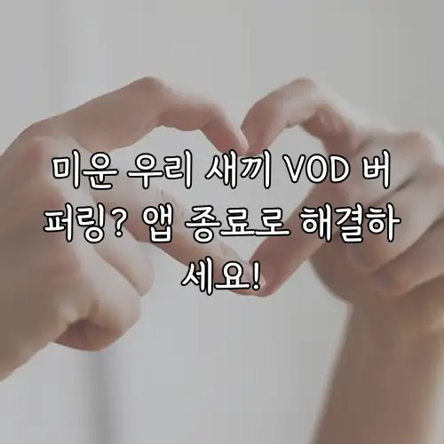 미운 우리 새끼 VOD 버퍼링? 앱 종료로 해결하세요!