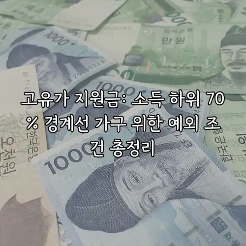 고유가 지원금: 소득 하위 70% 경계선 가구 위한 예외 조건 총정리