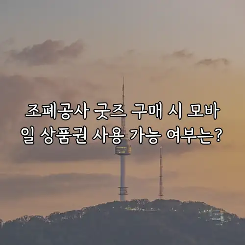 조폐공사 굿즈 구매 시 모바일 상품권 사용 가능 여부는?