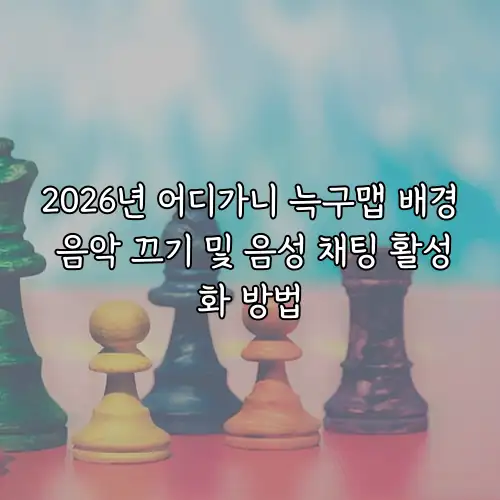 2026년 어디가니 늑구맵 배경 음악 끄기 및 음성 채팅 활성화 방법