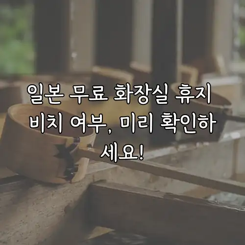 일본 무료 화장실 휴지 비치 여부, 미리 확인하세요!