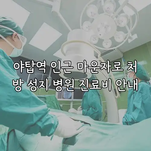 야탑역 인근 마운자로 처방 성지 병원 진료비 안내