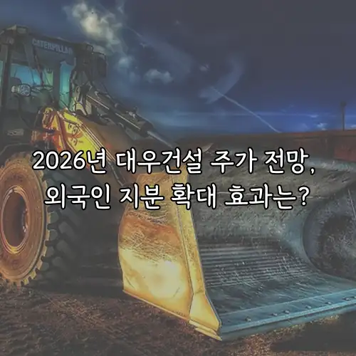2026년 대우건설 주가 전망, 외국인 지분 확대 효과는?