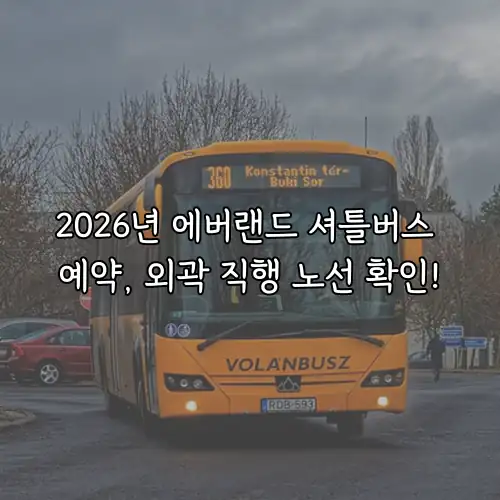 2026년 에버랜드 셔틀버스 예약, 외곽 직행 노선 확인!
