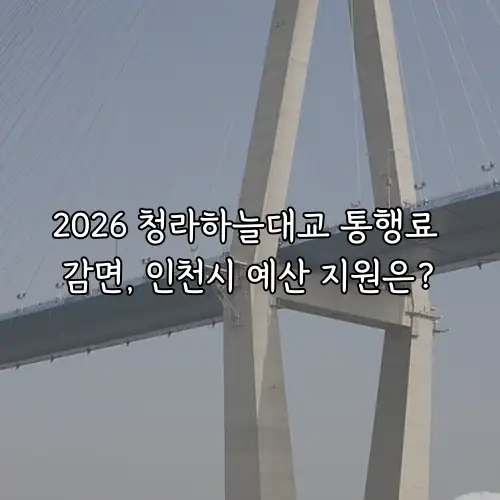 2026 청라하늘대교 통행료 감면, 인천시 예산 지원은?