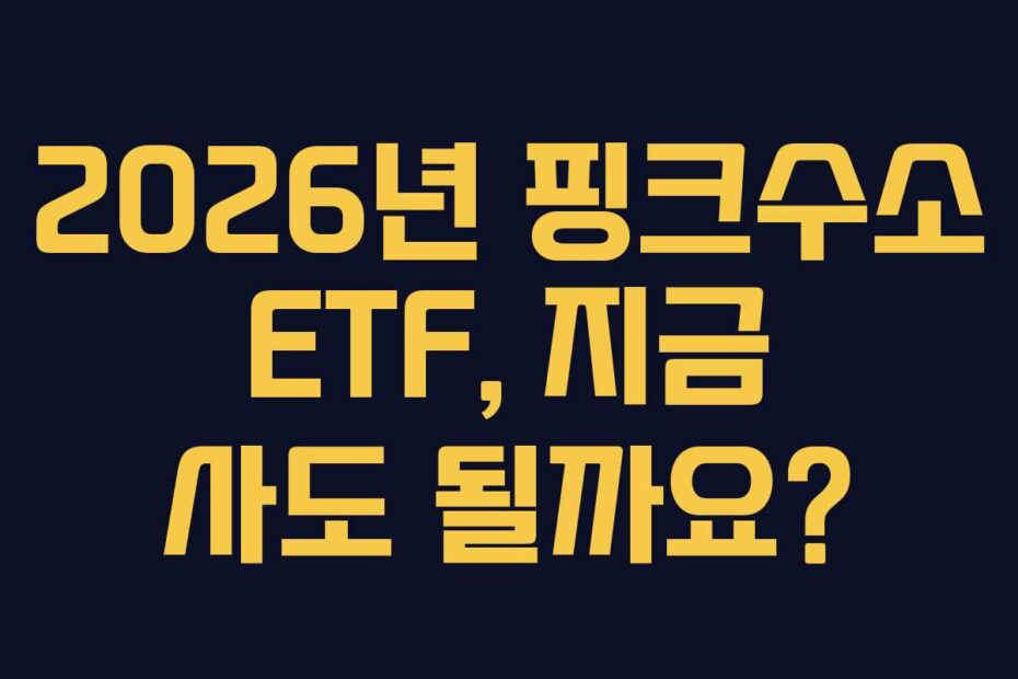 2026년 핑크수소 ETF, 지금 사도 될까요?
