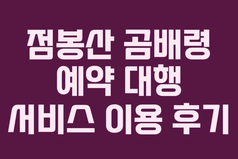 점봉산 곰배령 예약 대행 서비스 이용 후기