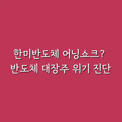 한미반도체 어닝쇼크? 반도체 대장주 위기 진단