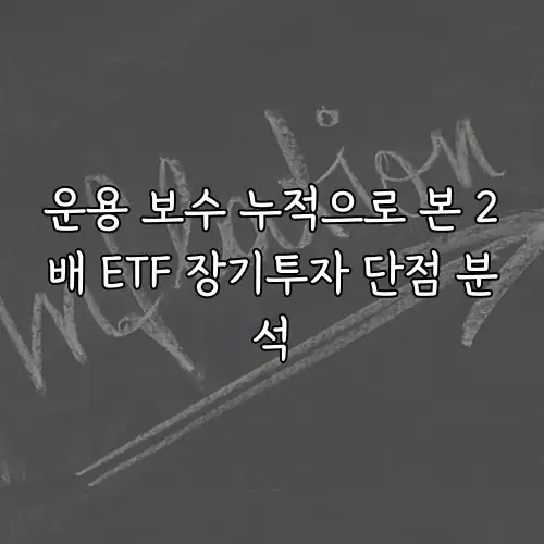 운용 보수 누적으로 본 2배 ETF 장기투자 단점 분석