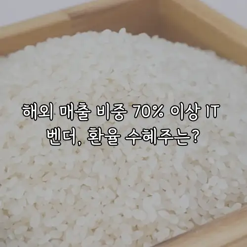 해외 매출 비중 70% 이상 IT 벤더, 환율 수혜주는?